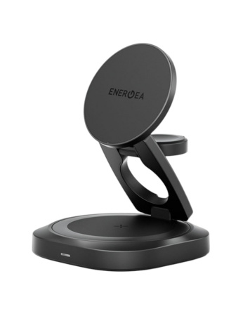 Беспроводное зарядное устройство Energea AluMag Gyro 3-in-1 magnetic foldable 360  rotating Qi2.2 25W Gun
