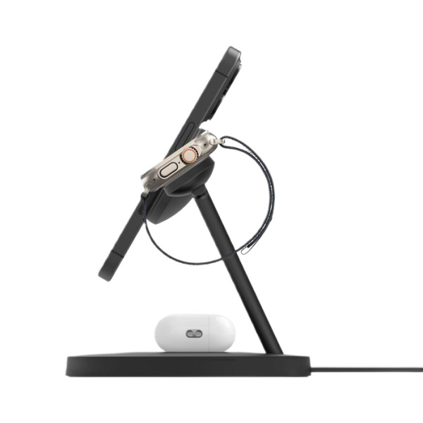 Беспроводное зарядное устройство Belkin BoostCharge Pro 15W 3-in-1 Wireless Charging Stand with Qi2 Черный