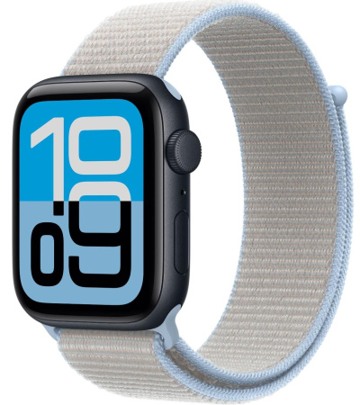 Часы Apple Watch SE 3 (2025) 44mm Midnight Aluminum Case with Blue Mist Sport Loop (GPS)