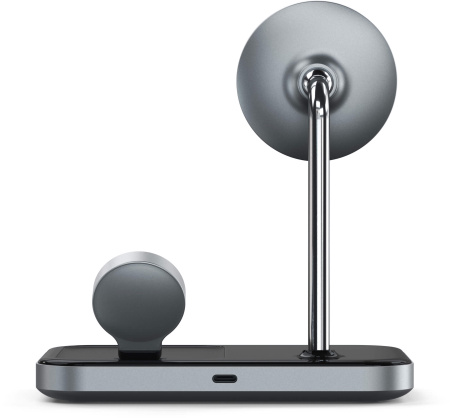 Беспроводное зарядное устройство-подставка Satechi Magnetic 3-in-1 Wireless Charging Stand серый космос ST-WMCS3M Беспроводное зарядное устройство-подставка Satechi Magnetic 3-in-1 Wireless Charging Stand серый космос ST-WMCS3M