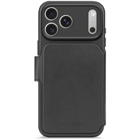 Защитный чехол Decoded c картхолдером Leather Detachable Wallet для iPhone 17 Pro Max Black