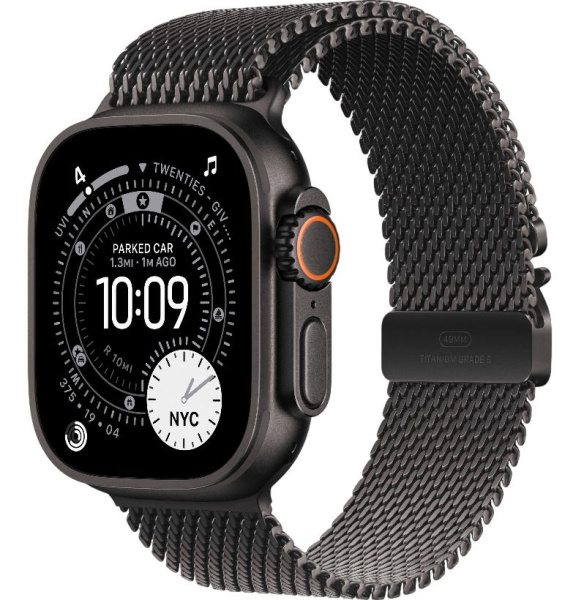 Часы Apple Watch Ultra 3 (2025) 49mm Black Titanium Case with Black Titanium Milanese Loop - Small (GPS + Cellular)
