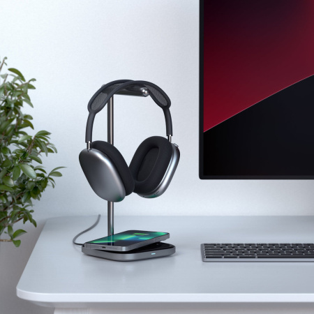 Подставка для наушников с беспроводной зарядкой Satechi 2 in 1 Headphone Stand with Wireless Charger