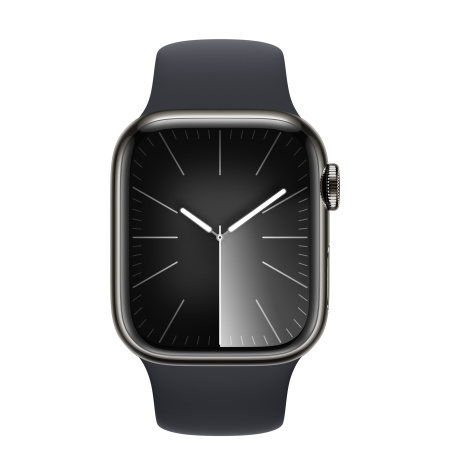 Часы Apple Watch Series 9 41mm Graphite Stainless Steel Case with Midnight Sport Band (GPS + LTE) (размер S/M)