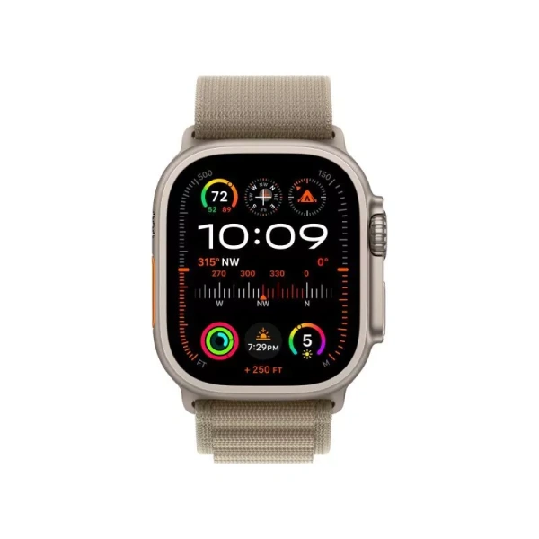 Часы Apple Watch Ultra 2 49mm Titanium Case with Olive Alpine Loop Band - Small (GPS + Cellular)