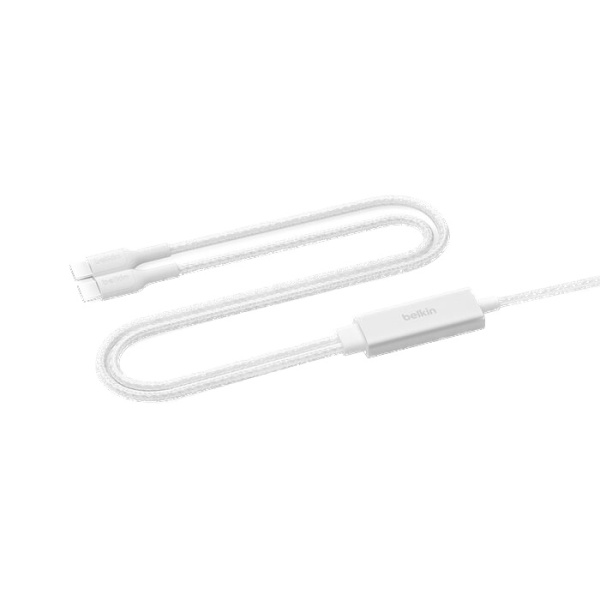 Кабель двойной Belkin BoostCharge Pro 2-in-1 140W USB-C - USB-C 1,5м Braided Dual Charging Cable White