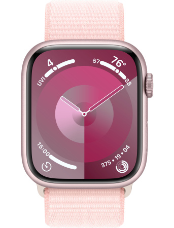 Часы Apple Watch Series 9 45mm Pink Aluminum Case with Light Pink Loop Band (GPS)