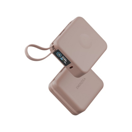 Внешний аккумулятор Energea Magpac Mini Plus Wireless Power Bank 10000mAh With Build in USB-C Cable & Display Pink