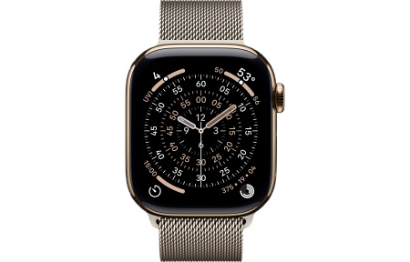 Часы Apple Watch Series 11 42mm Gold Titanium Case with Natural Milanese Loop (GPS + LTE)