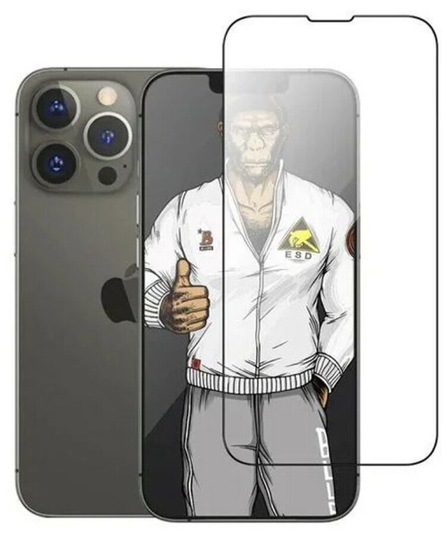 Защитное стекло Blueo 2.5D Silk Full Cover Narrow Anti-Static 0.33mm для iPhone 13 / 13 Pro / 14 / 16e Black