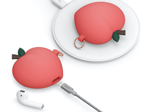 Чехол Elago Peach Silicone Hang case для AirPods Red