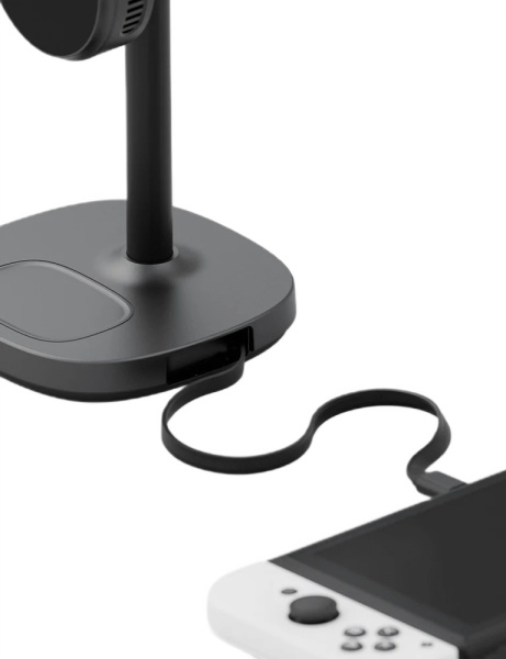 Беспроводное зарядное устройство EnergEA MagArctic Stand 4in1 Thermo Cool Qi2 iP+AW+TWS+USB-C cable +65W charger Gunmetal