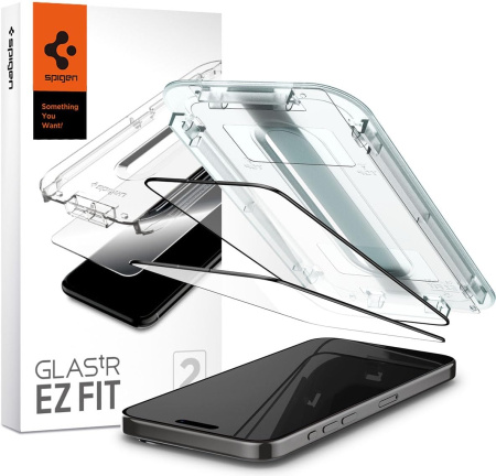 Защитное стекло Spigen Glas.tR EZ FIT Full Cover 2-Pack для iPhone 15 Pro Black