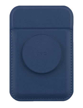 Магнитный бумажник UNIQ Flixa Magnetic Card Wallet with MagSafe Navy Blue