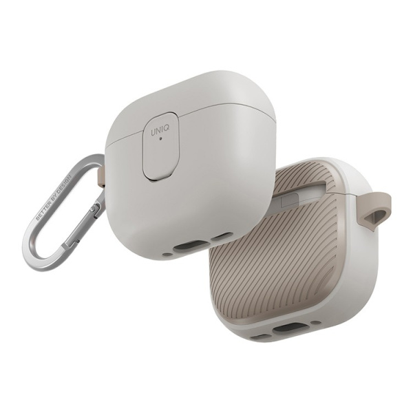 Чехол Uniq CLYDE Lock case для Airpods 4 Mist Grey/Khaki