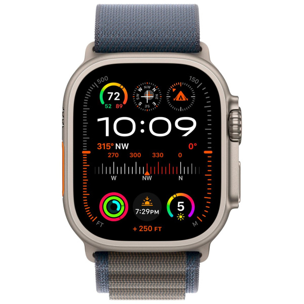 Часы Apple Watch Ultra 2 49mm Titanium Case with Blue Alpine Loop Band - Small (GPS + Cellular)
