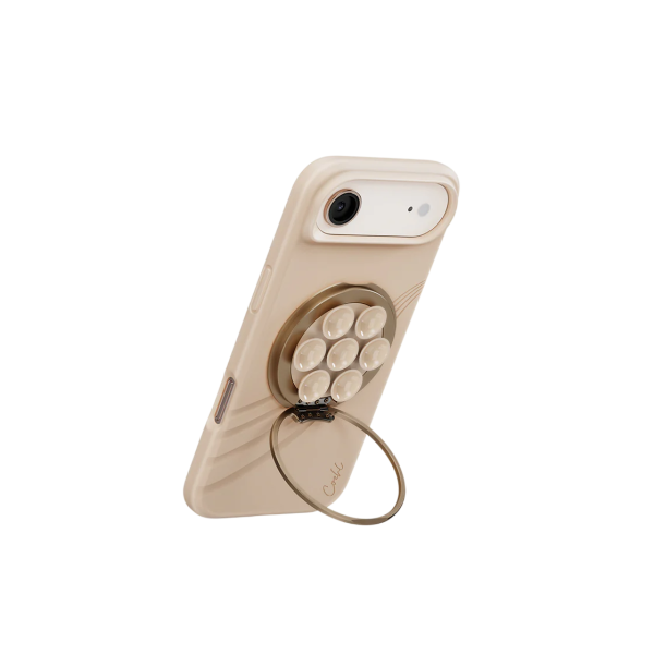 Магнитный держатель Uniq COEHL LUNA Magnetic Suction Kickstand with Mirror Milk Sand