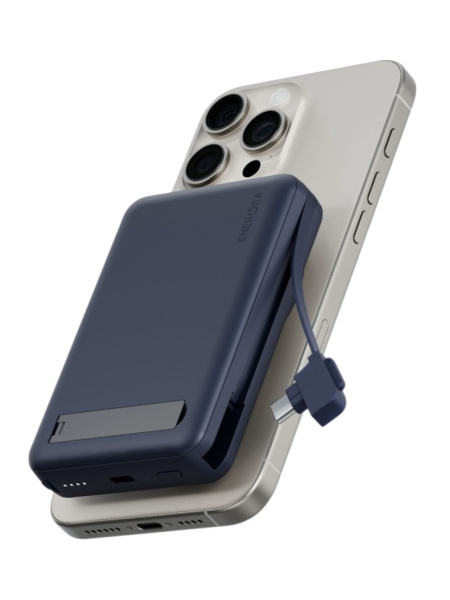 Внешний аккумулятор Energea MagPac PRO Plus (CCC) 10000mAh Magsafe QI2 15W USB-C 20W with cable and Stand Blue