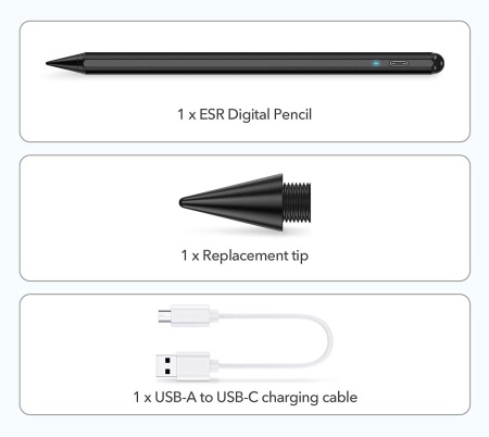 Стилус ESR Digital Stylus Pencil Magnetic для iPad Black