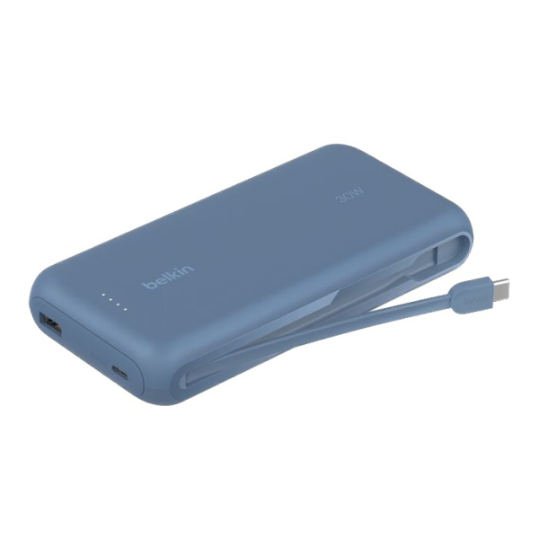 Внешний аккумулятор Belkin BoostСharge Power Bank 20000mAh USB-A / USB-C 30W со встроенным кабелем USB-C Синий