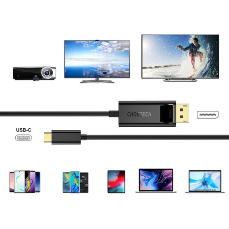 Кабель Choetech USB-C to DisplayPort Thunderbolt 3 1.8m