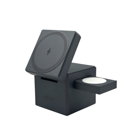 Беспроводное зарядное устройство Anker 3-IN-1 Cube MagSafe 15W Black