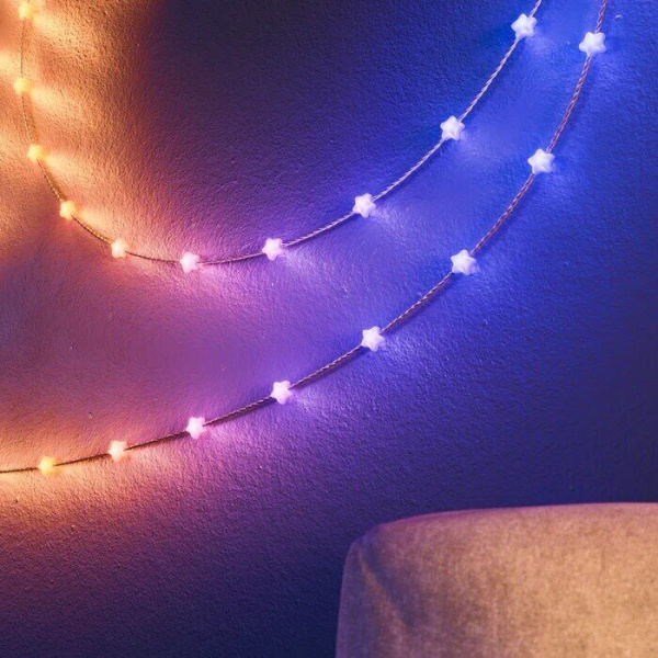 Умная гирлянда Twinkly Candies Stars RGB, в форме звезды 7мм, 200 диодов, зеленый провод, BT+WiFi, IP20