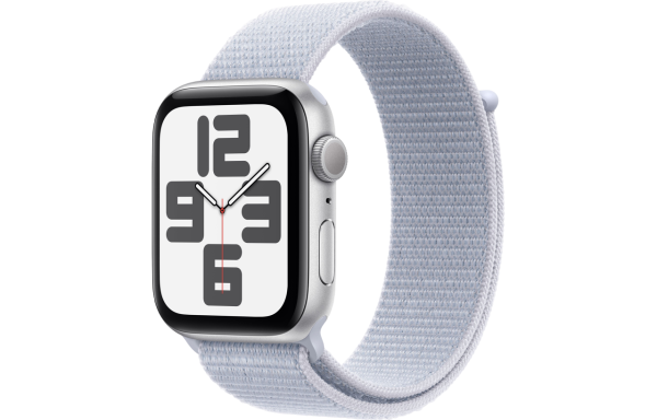 Часы Apple Watch SE (2024) 44mm Silver Aluminum Case with Blue Cloud Sport Loop (GPS)