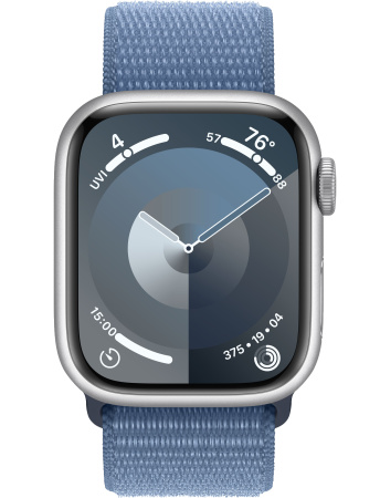 Часы Apple Watch Series 9 41mm Silver Aluminum Case with Winter Blue Loop Band (GPS)