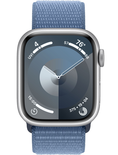 Часы Apple Watch Series 9 41mm Silver Aluminum Case with Winter Blue Loop Band (GPS)