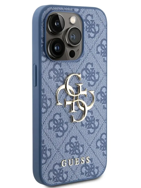 Чехол Guess для iPhone 15 Pro 4G Big metal logo Hard Blue