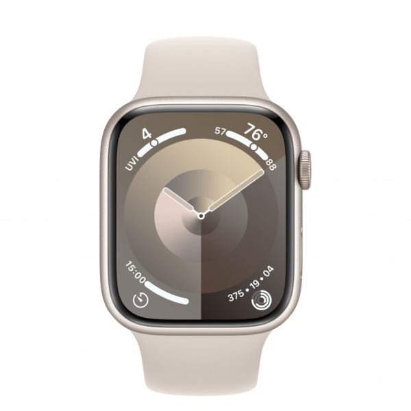Часы Apple Watch Series 9 41mm Starlight Aluminum Case with Starlight Sport Band (GPS) (размер S/M)