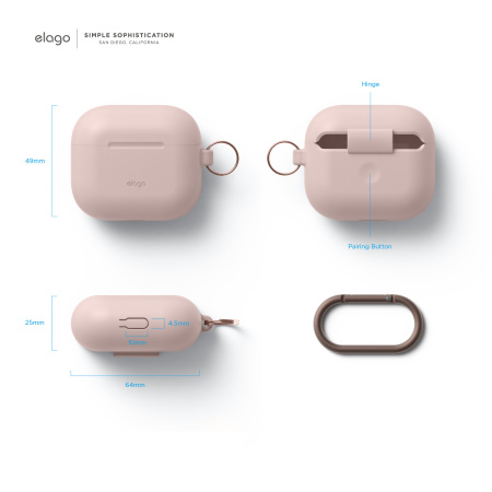 Чехол Elago для AirPods 3 (2021) Silicone Hang Case Sand Pink