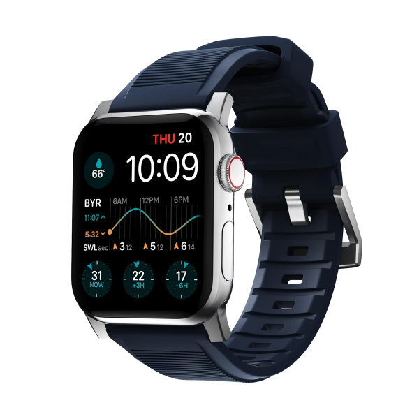 Ремешок Nomad Rugged Strap для Apple Watch 49/45/44/42mm Atlantic Blue / Natural Hardware