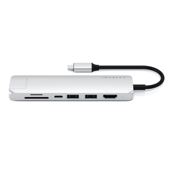 Адаптер Satechi USB-C Slim Multi-Port with Ethernet Adapter Silver