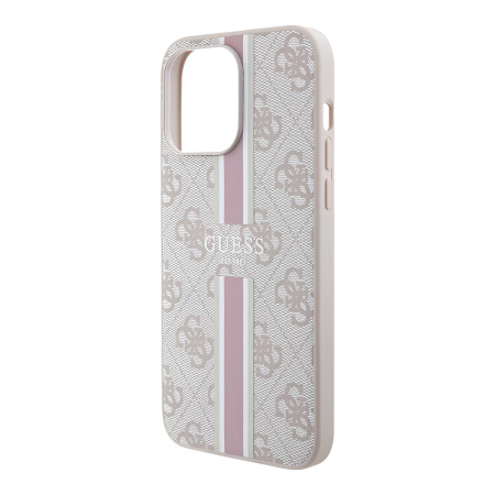 Чехол Guess MagSafe для iPhone 15 Pro 4G Stripes Hard Pink