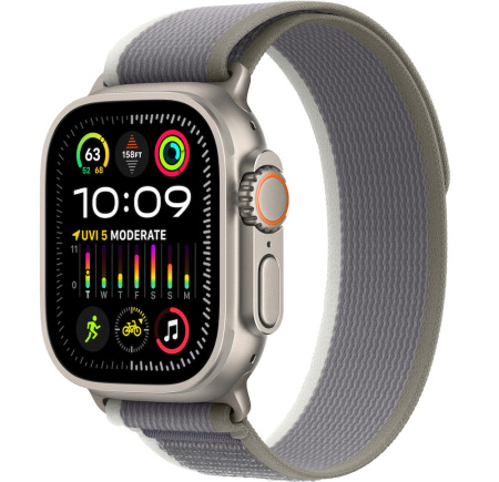 Часы Apple Watch Ultra 2 49mm Titanium Case with Green/Gray Trail Loop - M/L (GPS + Cellular)