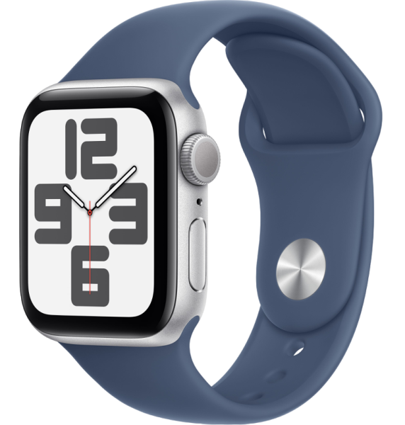 Часы Apple Watch SE (2024) 40mm Silver Aluminium Case with Denim Sport Band (GPS) (размер M/L)
