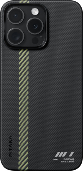 Чехол Pitaka Fusion Weaving MagEZ 5 для iPhone 15 Pro Max Break the Line