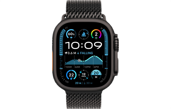 Часы Apple Watch Ultra 2 (2024) 49mm Black Titanium Case with Black Titanium Milanese Loop - Small (GPS + Cellular)