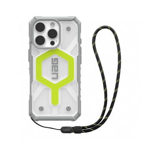 Защитный чехол UAG Pathfinder Clear Magsafe iPhone 16 Pro Active Neon Lanyard