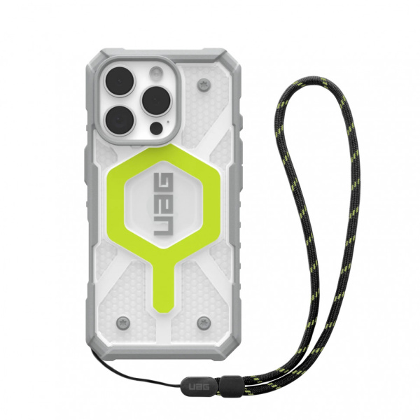 Защитный чехол UAG Pathfinder Clear Magsafe iPhone 16 Pro Active Neon Lanyard