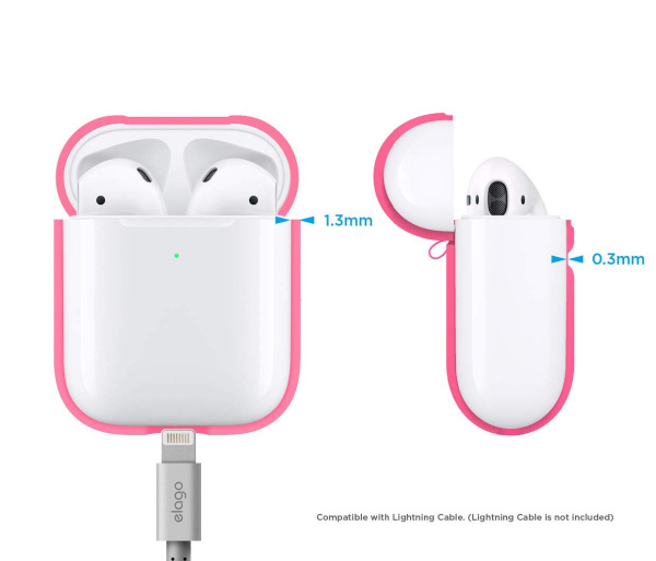 Чехол Elago для AirPods с беспроводной зарядкой Silicone Сase Neon Hot Pink