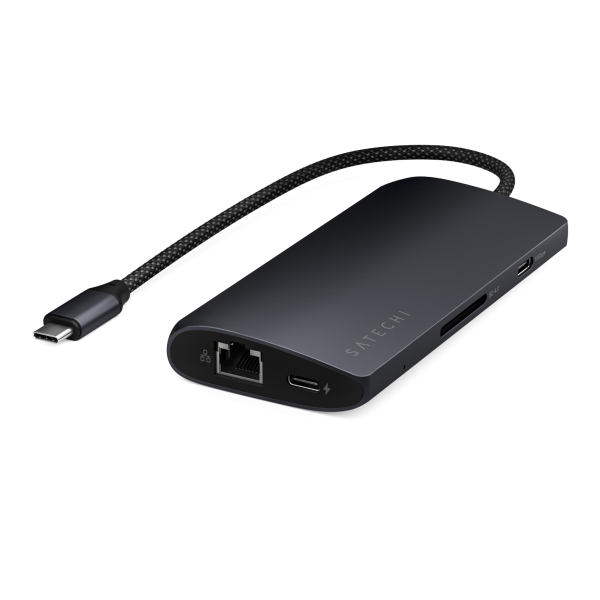 Адаптер Satechi USB-C Multiport Adapter 8K with Ethernet V3 Midnight Адаптер Satechi USB-C Multiport Adapter 8K with Ethernet V3 Midnight