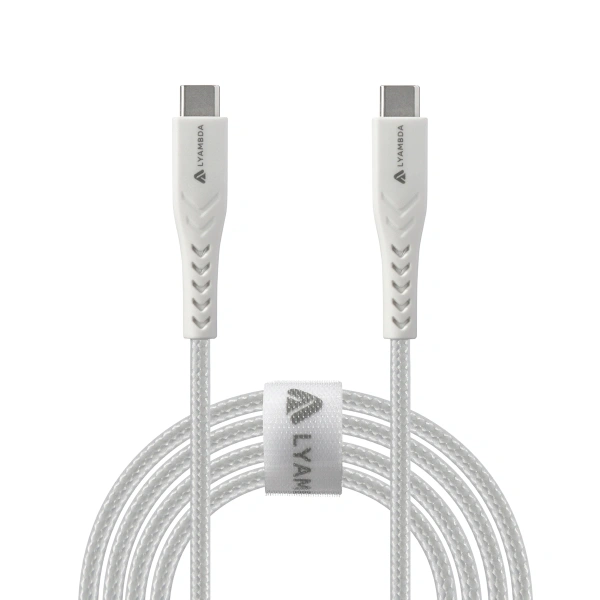 Кабель Lyambda USB-C to USB-C 1m White