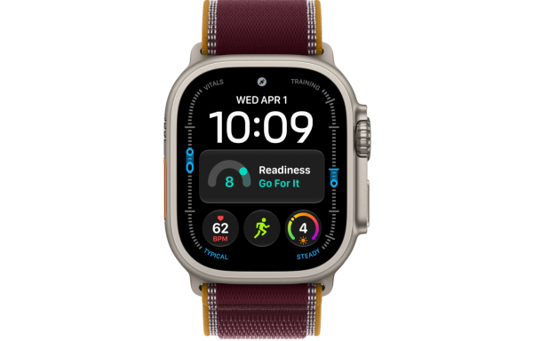 Часы Apple Watch Ultra 4 (2026) 49mm Natural Titanium Case with Burgundy Trail Loop - Medium (GPS + Cellular)