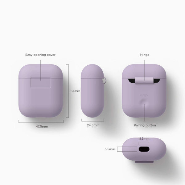 Чехол Elago для AirPods Silicone Сase Lavender