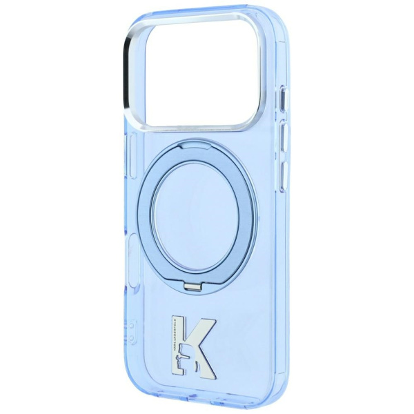 Защитный чехол Lagerfeld для iPhone 18 Pro /17 Pro Ring stand Light Blue (MagSafe)
