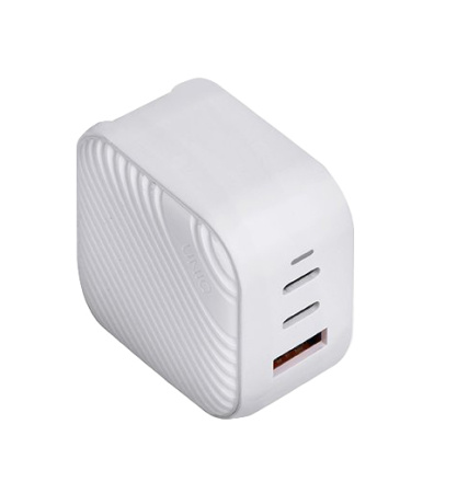 Сетевая зарядка Uniq Verge Pro Gan 2 USB-C + USB-A Smart IQ (66W) White