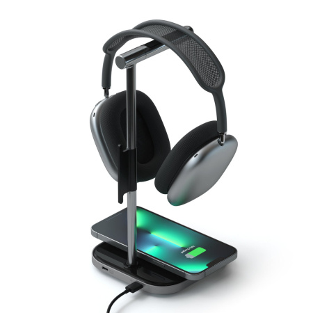 Подставка для наушников с беспроводной зарядкой Satechi 2 in 1 Headphone Stand with Wireless Charger